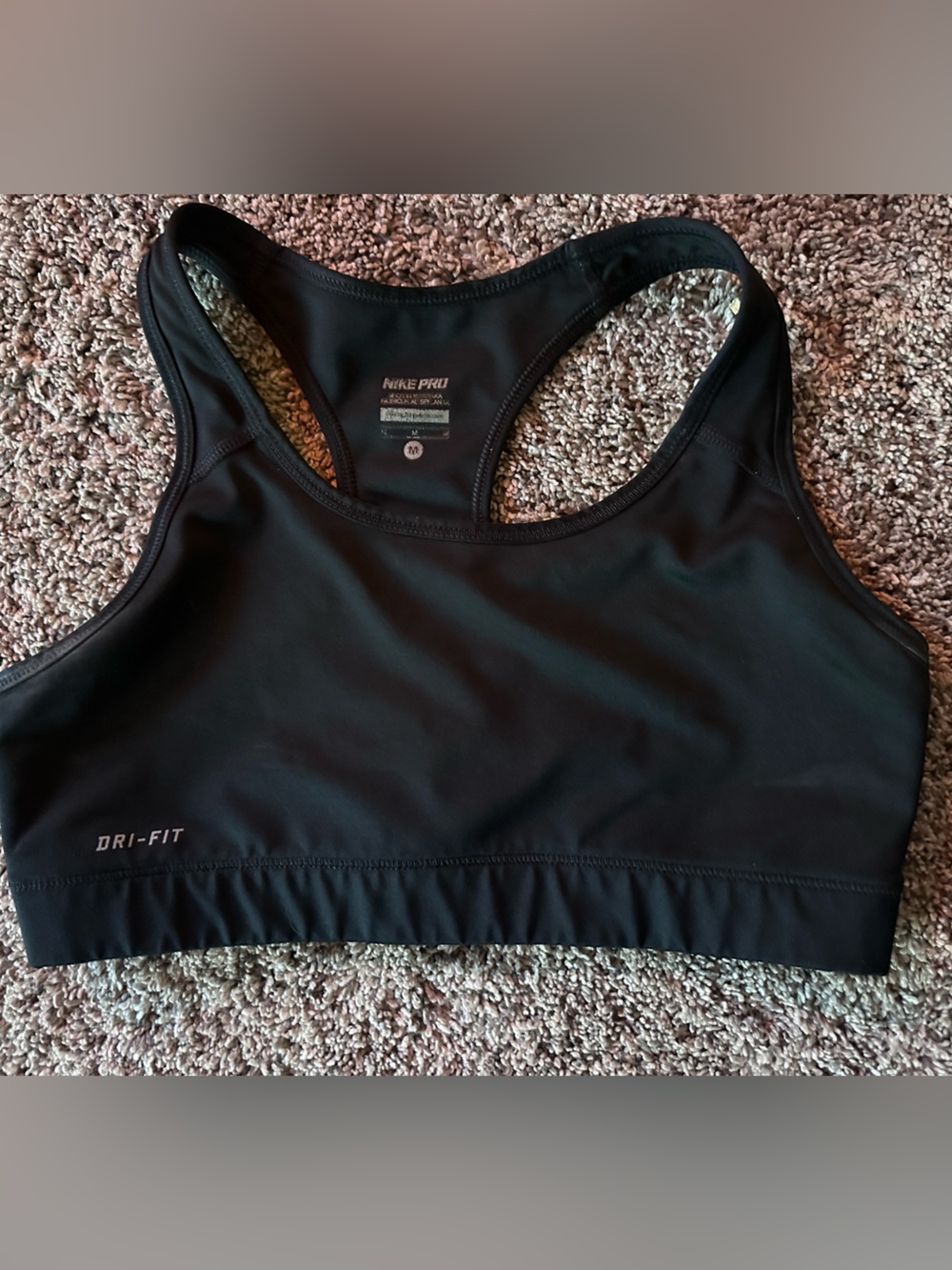 Nike Black Dri-FIT Racerback Sports Bra-medium